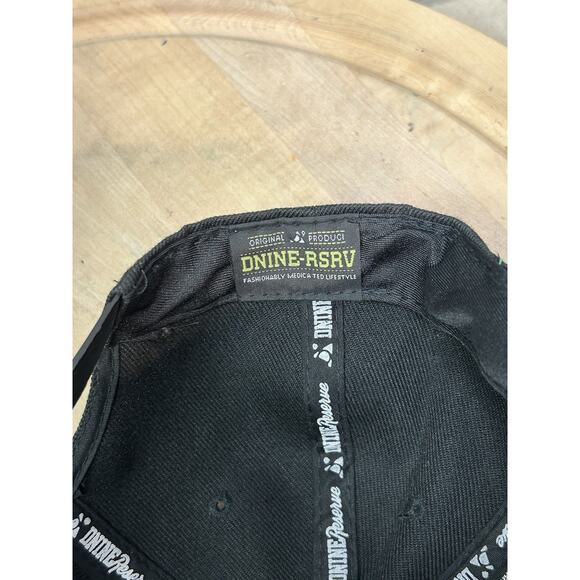Dnine Reserve Snapback Hat Black Solid Adjustable Gold Pot Emblem Embroidered - Picture 7 of 10